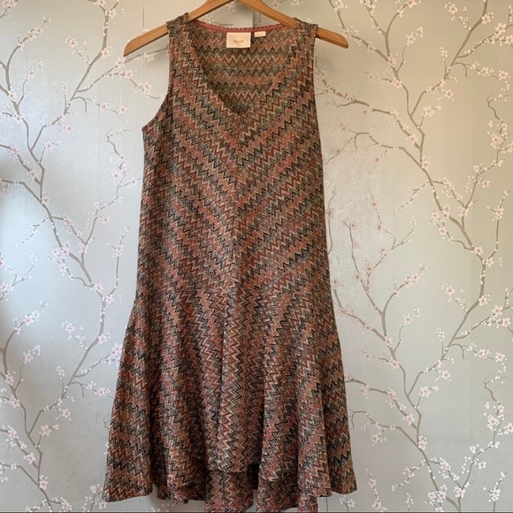 NEW Anthropologie Westwater Knit Dress XSP Chevron - Picture 12 of 14